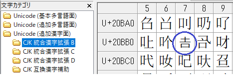 Unicode追加漢字面